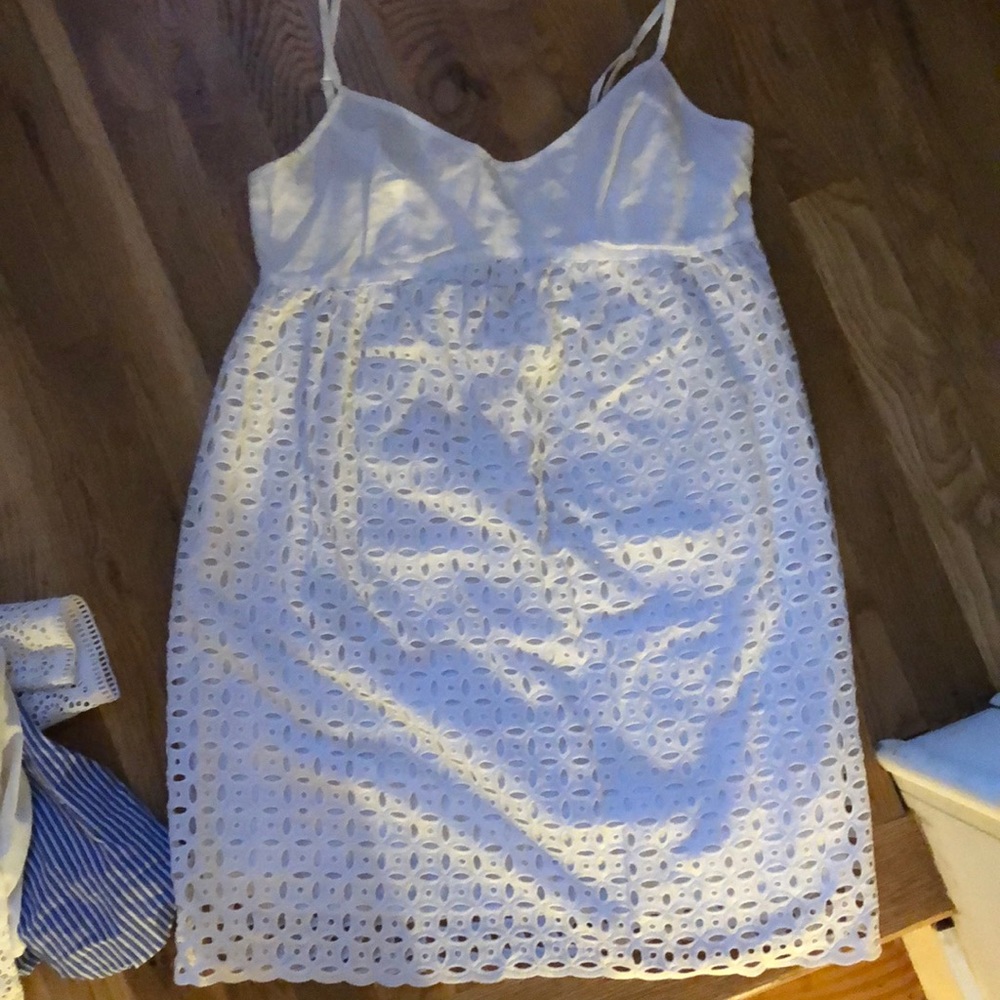 White eyelet babydoll dress